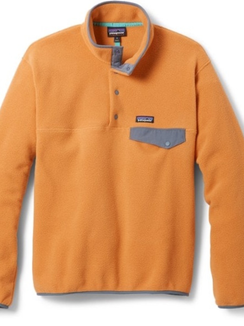Patagonia Orange Synchilla Fleece with Blue Trim